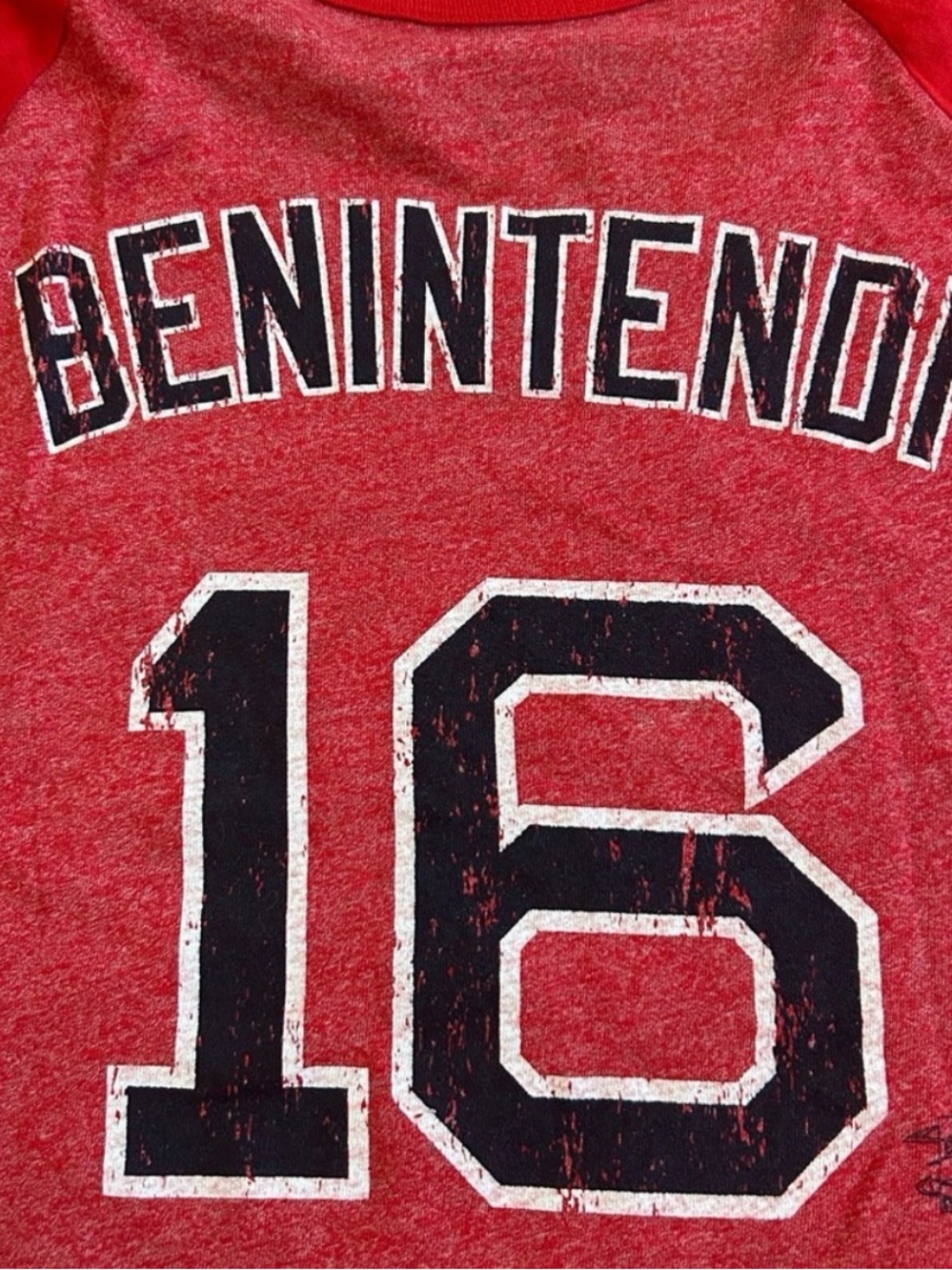 Majestic Red "Red Sox" Long Sleeve Raglan Tee - Picture 2 of 4